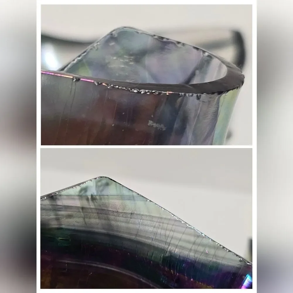 Studio Hand-blown Glass Iridescent Handkerchief Drape Vase - Picture 8 of 12